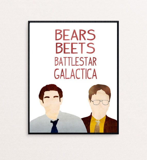 Bears Battlestar Galactica Fine Art Print The Office Dwight Schrute Live Beets