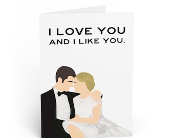 Print-At-Home Greeting Card - Parks and Rec Leslie and Ben Anniversary/Valentine's Day Card- "I like you and I love you."