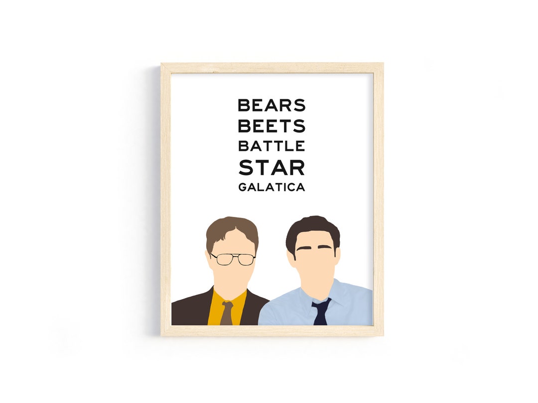 The Office Dwight Schrute and Jim Halpert bears. Beets. Battlestar