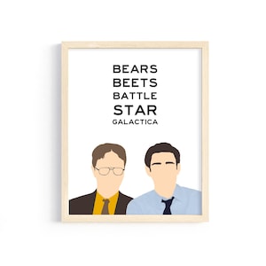 The Office - Dwight Schrute and Jim Halpert - &quot;Bears. Beets. Battlestar Galactica.&quot; 8x10 Digital Print