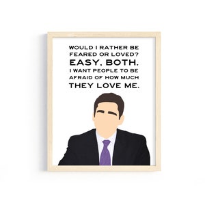 The Office Michael Scott would I Rather Be Feared or - Etsy