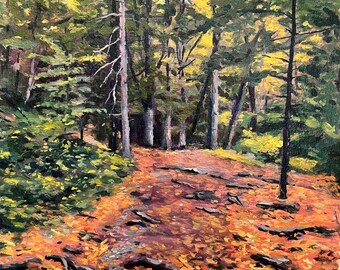 Autumn Leaves, Original Oil Painting, Studio Art, Appalachian Trail, by Victor Soto