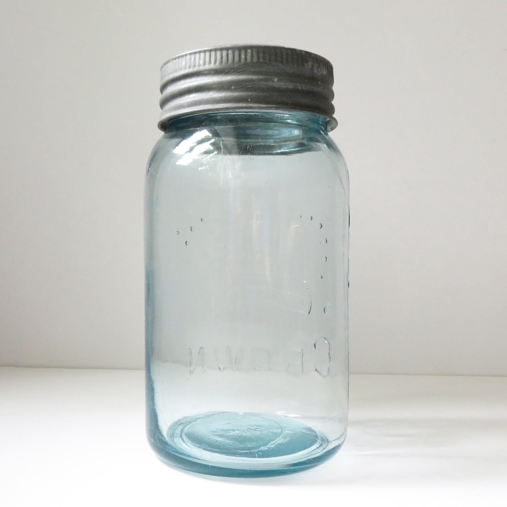 【1965 vintage】CROWNFORD glass jar ガラスジャー Vintage RARE 1965 Crownford China Co Italy Amber Mason Jar