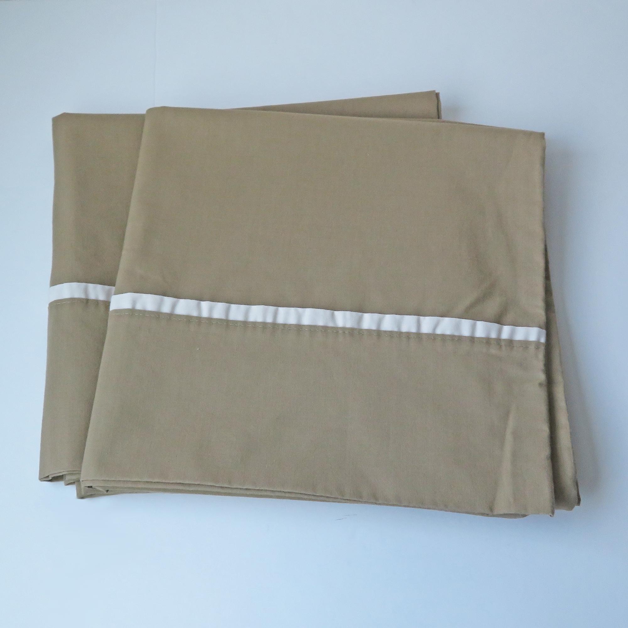 Vintage King Size Pillowcases, Springs Mills Bedding, Taupe Pillowcases