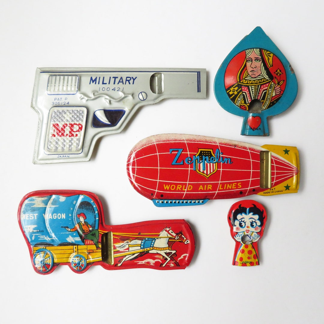 Vintage Tin Whistle Collection Set of 5 Novelty Whistles Etsy Canada