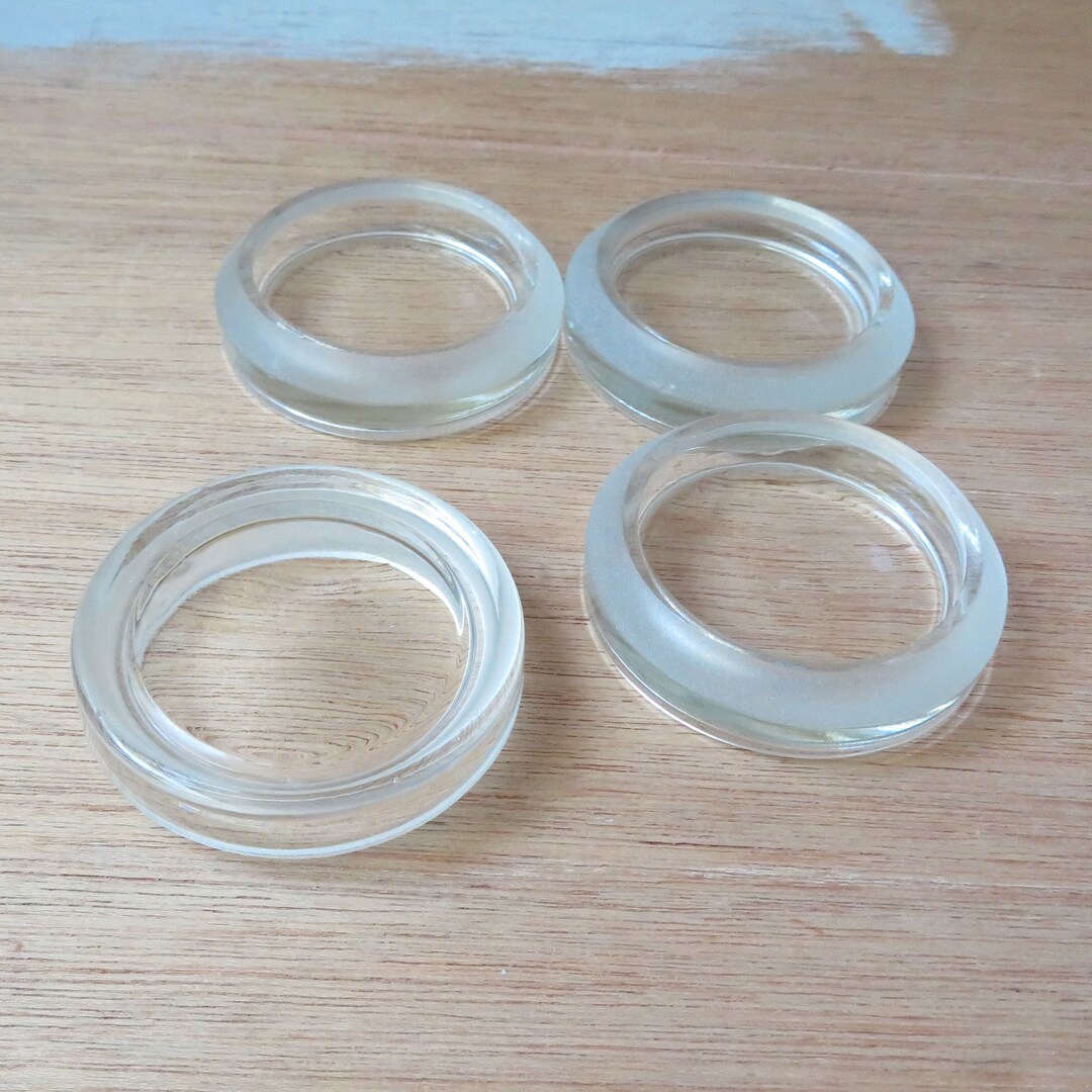 Vintage Glass Casters, Set of 4 Glass Floor Protectors Etsy