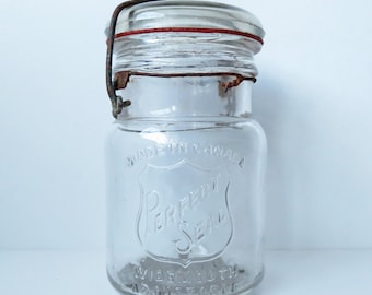 Vintage Perfect Seal Jar, vintage round canning jar