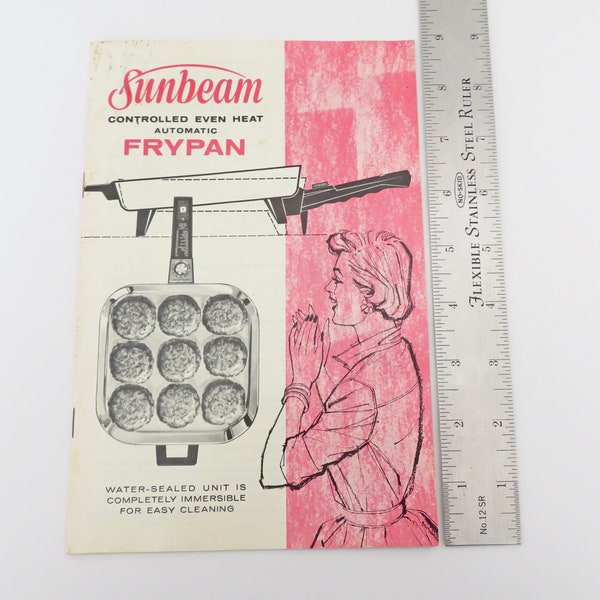 Sunbeam electric frypan instruction booklet, Sunbeam frypan pamphlet, vintage recipes