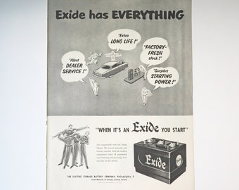 1951 Exide Battery ad