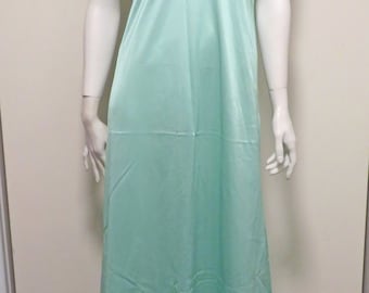 Vintage aqua nightgown mid-calf length