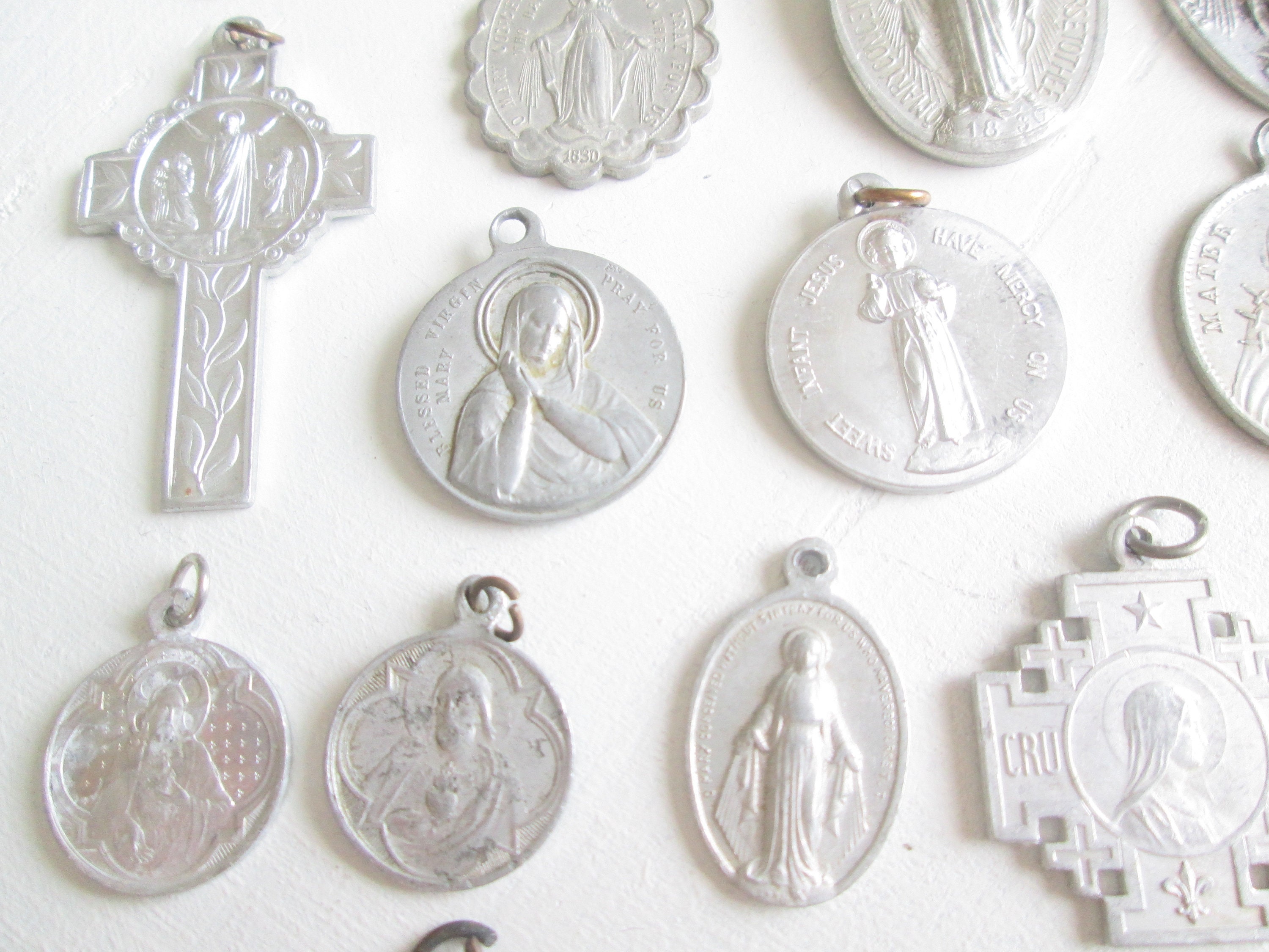 Rare Vintage antique religious medal lot All aluminum Etsy