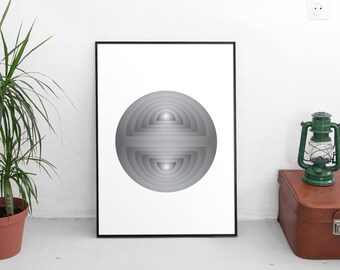 3D Hemispheres Printable Wall Art - Instant Download - For Home or Office