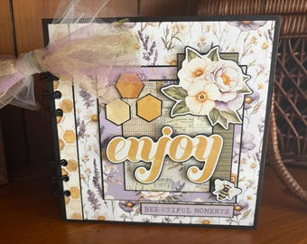 Enjoy Bee-utiful Moments - Completed mini scrapbook album