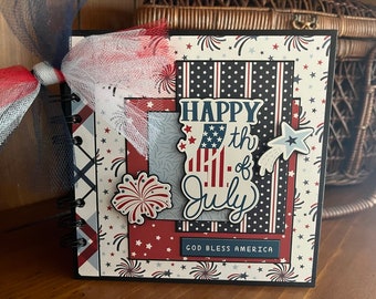 Happy Fourth of July (God Bless America) - Completed mini scrapbook album