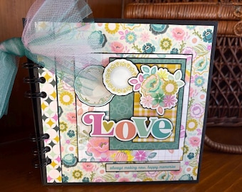 Love (Always Making New, Happy Memories) - Mini chipboard album