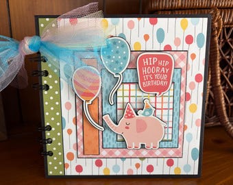 Hip Hip Hooray, It's Your Birthday - Completed mini scrapbook album
