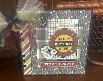 Happy Birthday Dude - Completed mini scrapbook album