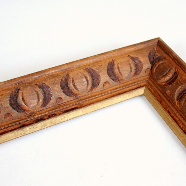 antique carved wood frame // extra large thick frame // vintage wooden frame