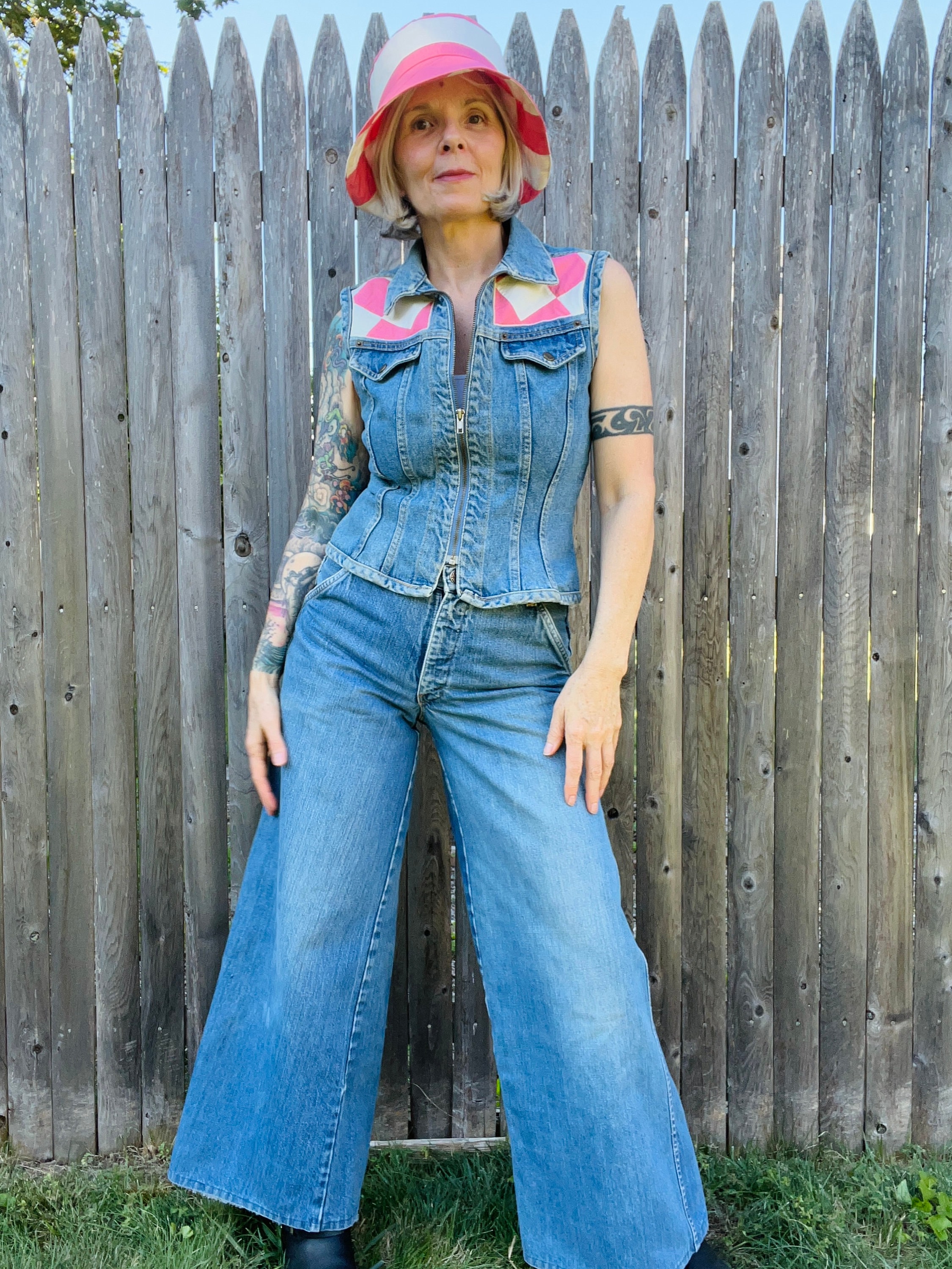 Women Summer Vintage Pure Color Denim Vest Dress