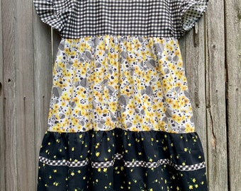 Baby Doll Dress—Vintage Fabric Dress—Tiered Dress