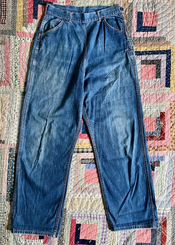 Vintage 1940s Side-Zip Jeans—Rockabilly—vintage de