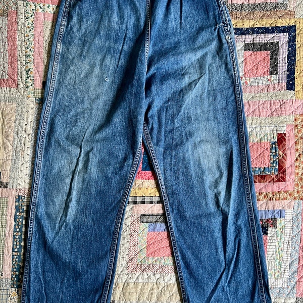 Vintage 1940s Side-Zip Jeans—Rockabilly—vintage denim