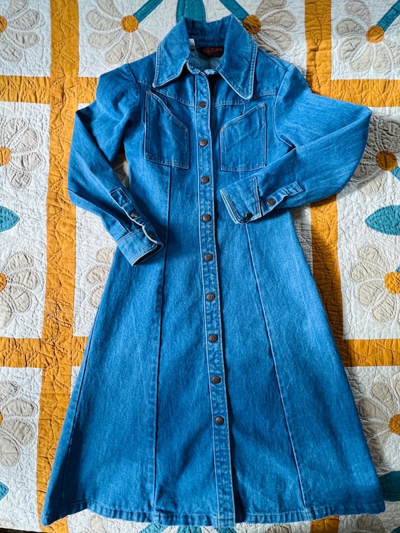 Vintage 70s Denim Dress by Landlubber New Zealand