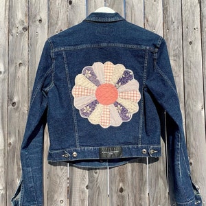 Upcycled Denim Jacket—Quilt Embellished Denim Jacket