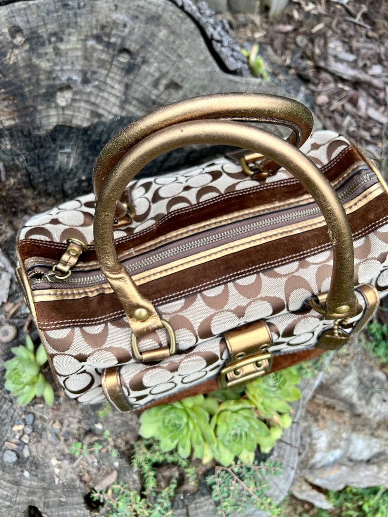 Vintage Coach Bag Number K0401494bronzed Satchel Etsy
