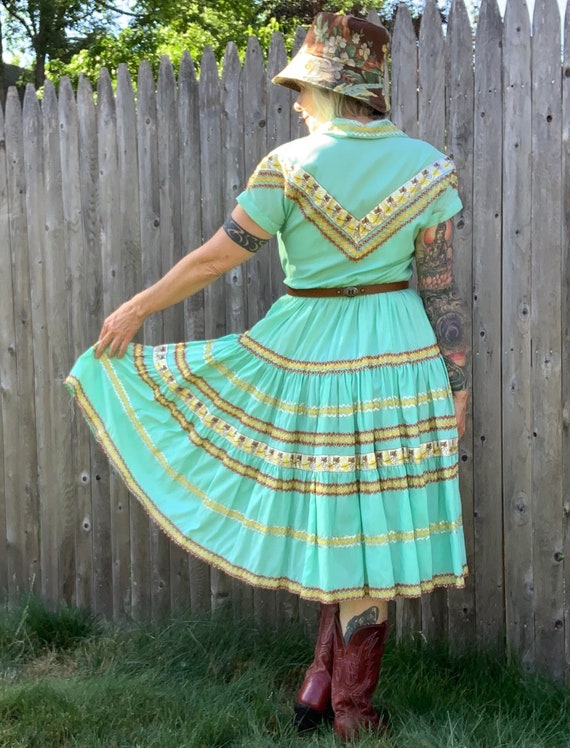 Vintage Patio Dress—vintage square dance dress—Ro… - image 7