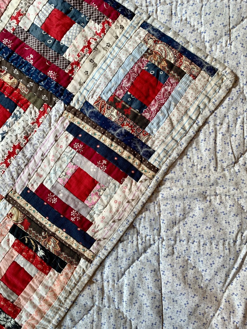 Antique Log Cabin Quilt1890s Log Cabin Quiltcourthouse Steps - Etsy
