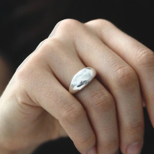 Organic Pebble Shaped sterling silver ring