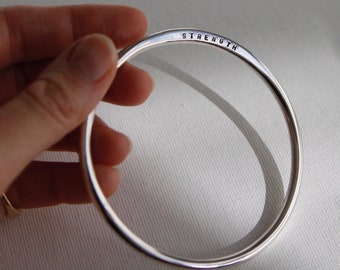 Personalized Bracelet / Sterling Silver Bangle