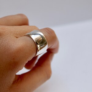 Wide Silver Band Jess Ring