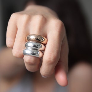 POWER RING wide solid sterling silver statement jewelry