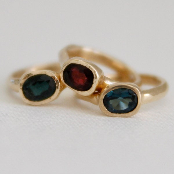 Gemstone Royal Gold Ring Garnet Ruby Tourmaline Sapphire Citron