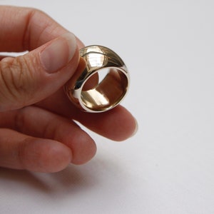 EARTH RING chunky Brass or Sterling Silver unique statement ring