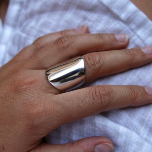 THOR Chunky Silver Wide Cuff Ring Sterling Silver by jac&hugo Australia