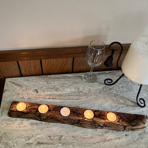 Fractal Wood Art 5 Opening Candle Holder (struck-by-lightning effect)