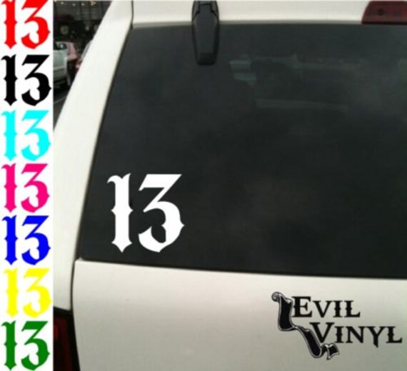 Glückliche Zahl 13 Aufkleber Aufkleber Auto Fenster Motorrad Etsy