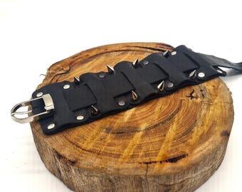 The Shadowspike Leather Cuff - Unisex Fashion Armor (XL Size)