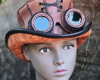 Large Leather Steampunk Goggles