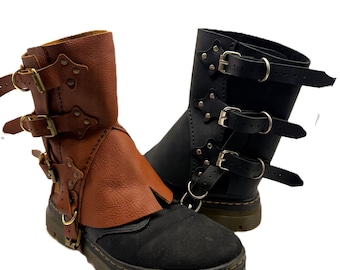 Shadowstride Leather Gaiters - LOW - Handgefertigte Stiefelüberzüge