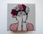 Embroidery Art: 'Audrey' 4x4inch Modern Stitching