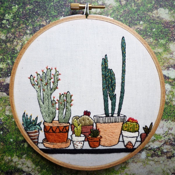 Cacti Collection, 5 inch Hoop Art by Cheese Before Bedtime