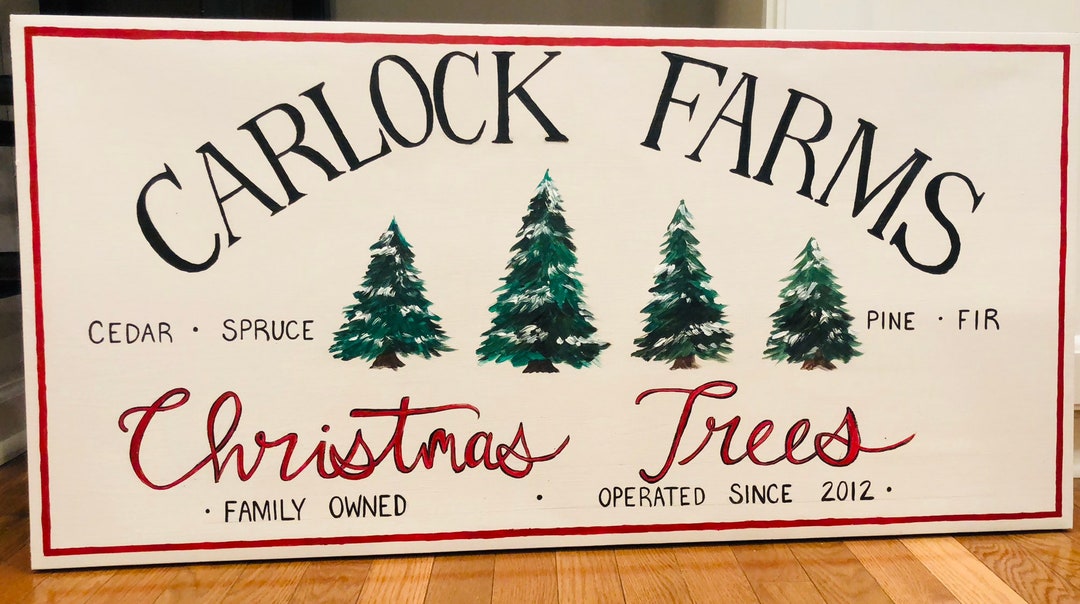 Custom Holiday Tree Farm Sign, Acrylic on Canvas - Etsy