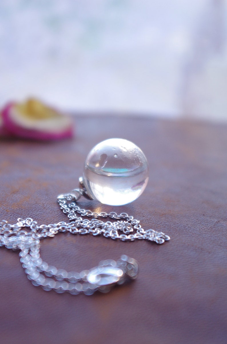 Water Necklace Water Drop Necklace Rain Drop Pendant Sterling Etsy