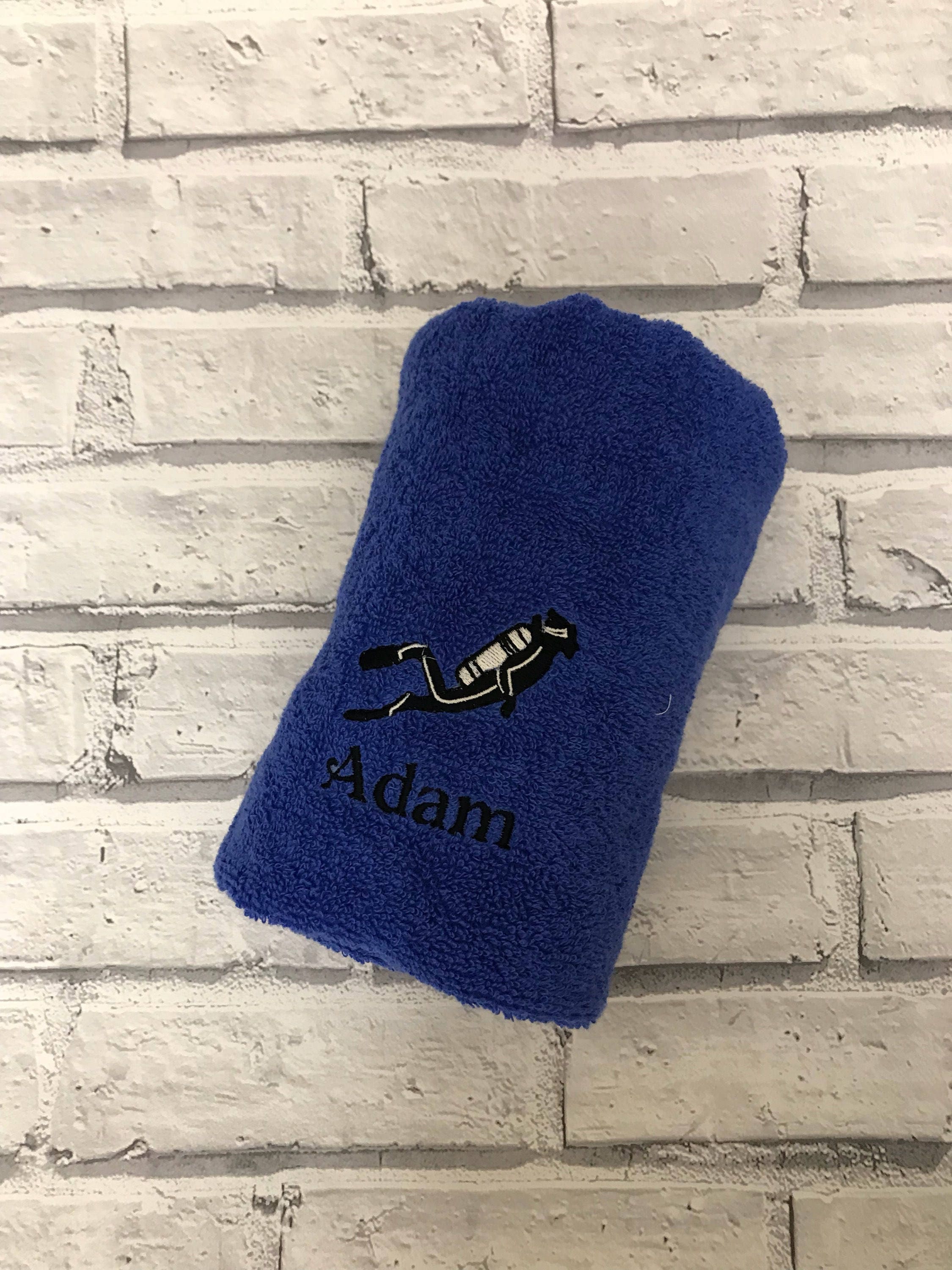 Personalised Scuba Diving Towel. Personalised Sports Towel. Etsy
