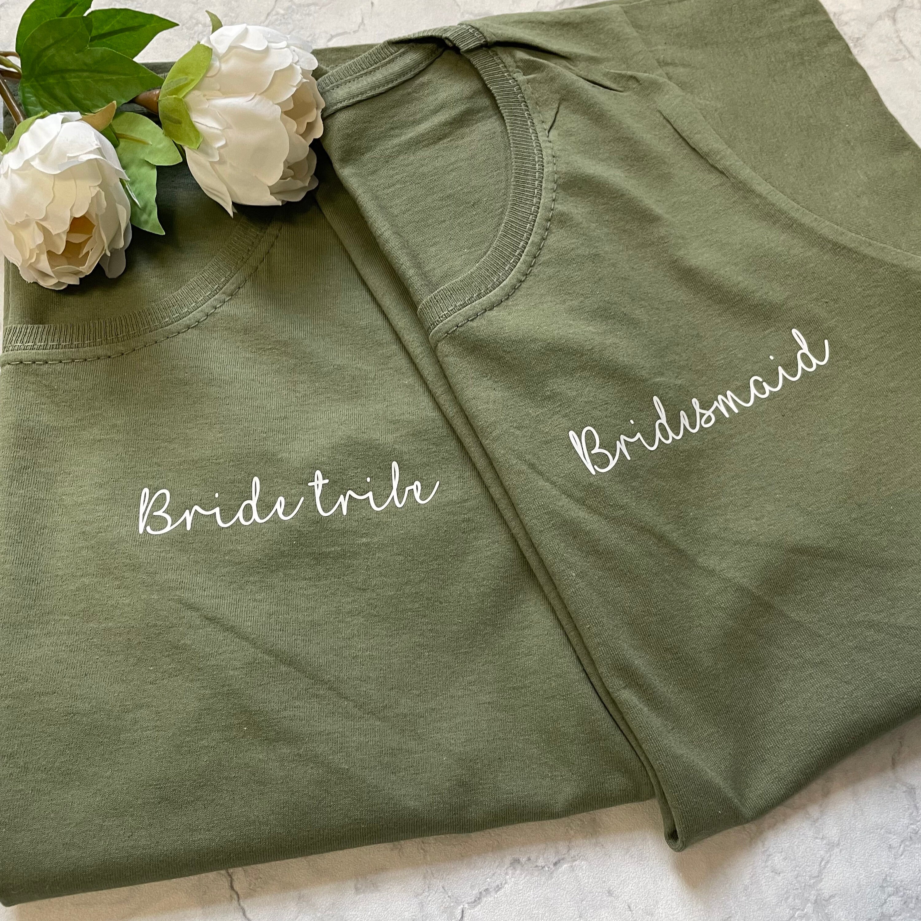 Olive Green Hen Party T-shirt. Bridal 