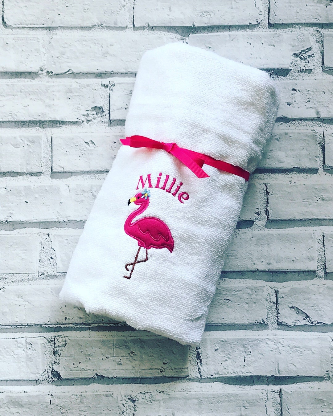 Flamingo Personalised Towel. Swimming Towel. Flamingo Bath Etsy